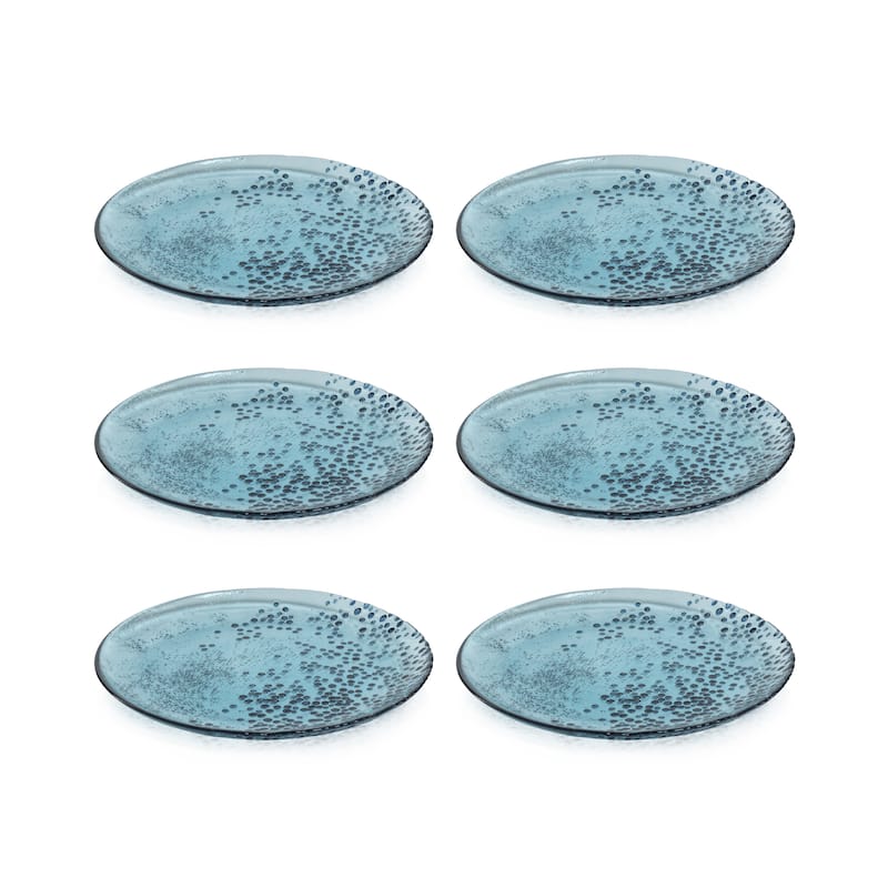 Hoku 8.25" Dotted Glass Plates, Set of 6
