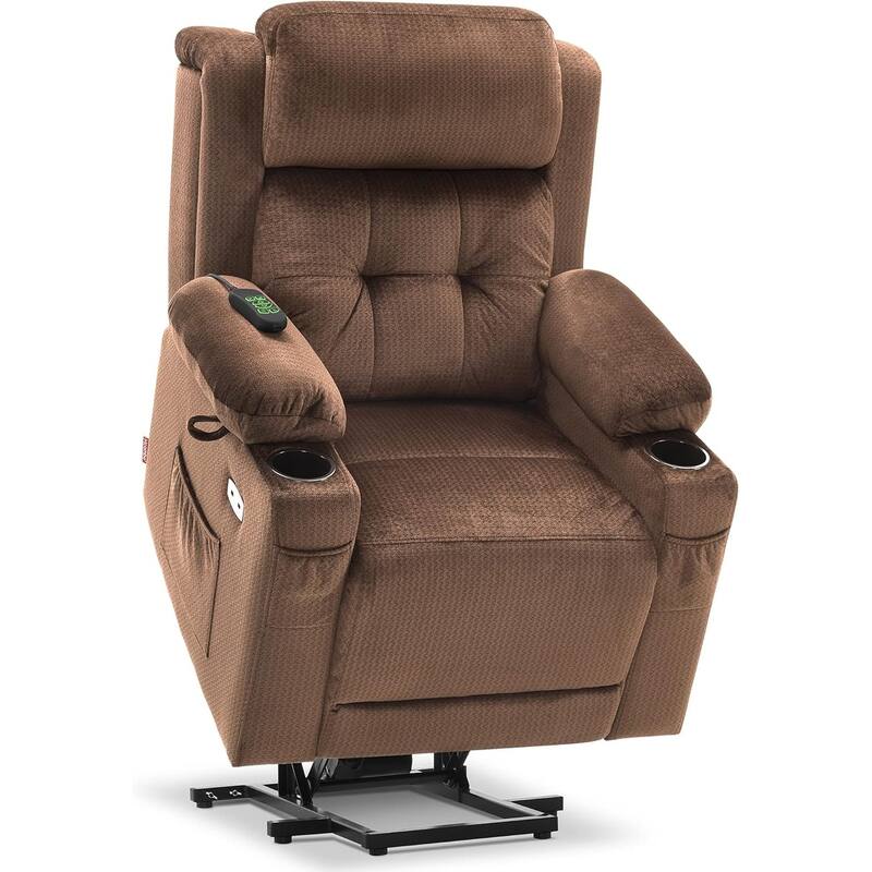 MCombo Lay Flat Lift Recliner with Power Headrest for Small Elderly People, Infinite Position Lift Chair, Fabric 7660
