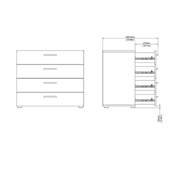 dimension image slide 8 of 9, Porch & Den Angus Contemporary 4-drawer Engineered Wood Chest
