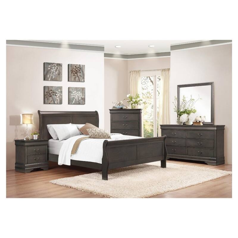 Wooden Solid Grey Night stand, Stained Gray