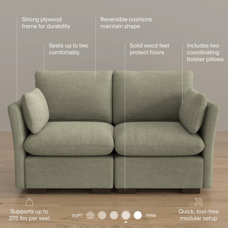 Bush Home Sienna Modular 2-Seater Loveseat