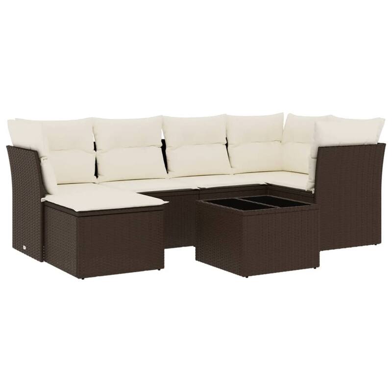 vidaXL Garden Sofa Set Brown PE rattan, powder-coated steel, tempered glass - 27.2 x 24.4 x 93.3