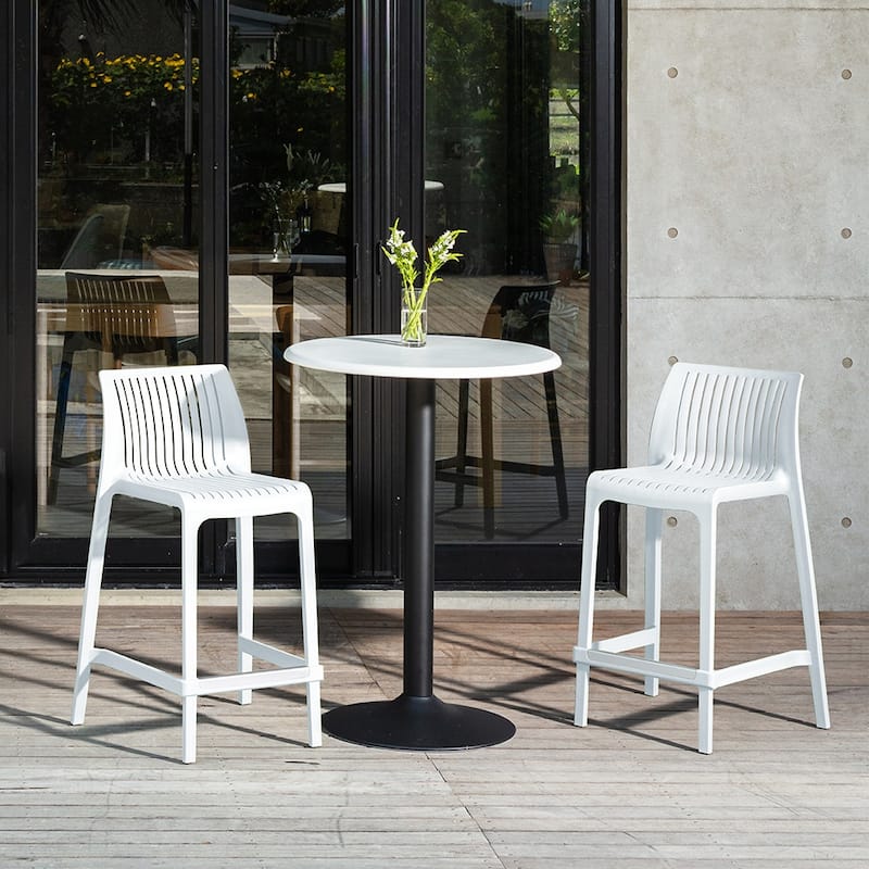 Milos Resin Stackable Counter Stools, Set of 2