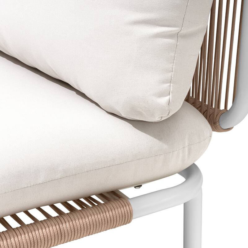 Outdoor Loveseat Composed of Two Chairs, Customizable Set by Combining Multiple Chairs - Combined by 2 corner chairs