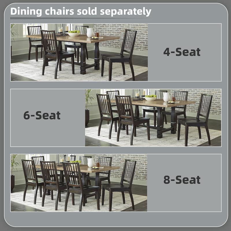 Signature Design by Ashley Charterton Two-tone Brown Dining Table - 82"W x 42"D x 30"H