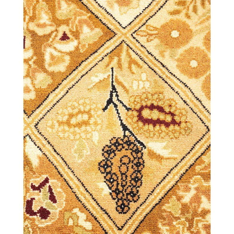 Overton Hand Knotted Wool Traditional Oriental Brown Runner