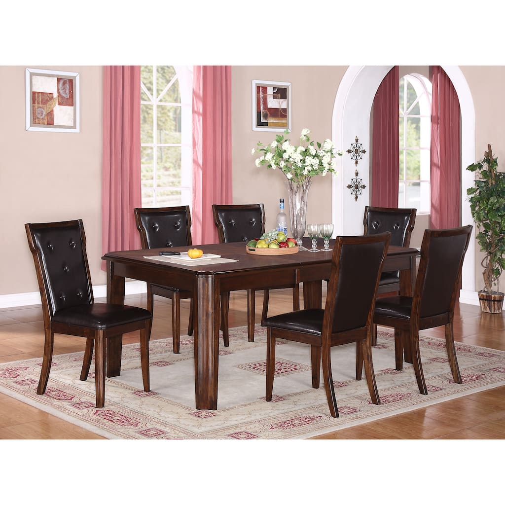 Pam Collection Solid Wood Extendable 7-Piece Dining Set