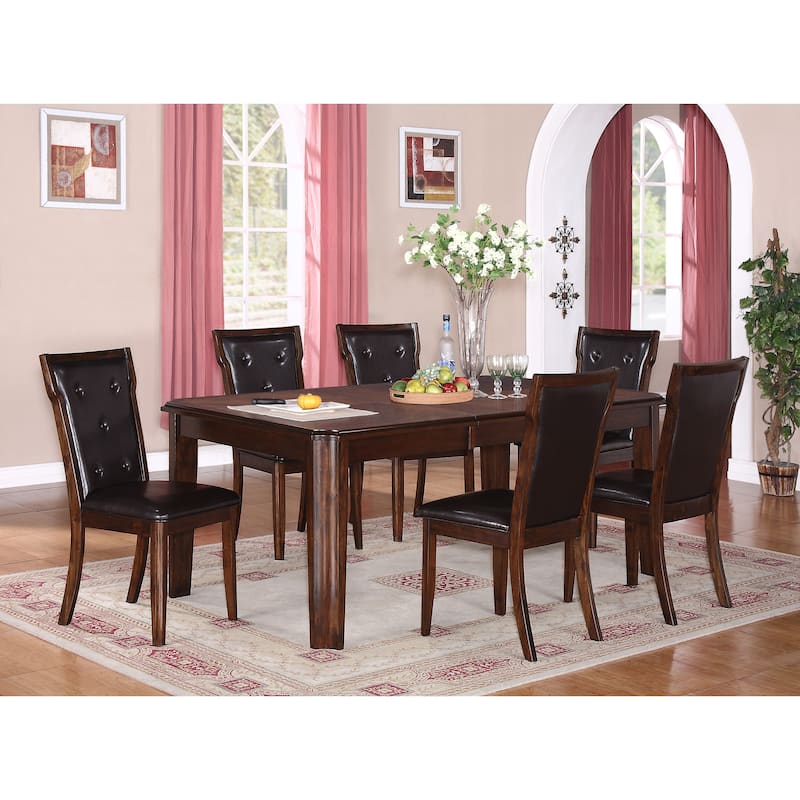 Pam Collection Solid Wood Extendable 7-Piece Dining Set