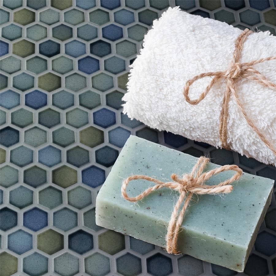 Merola Tile Hudson 1" Hex Atlantis 11-7/8" x 13-1/4" Porcelain Mosaic Floor and Wall Tile
