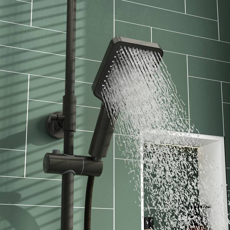 Gunmetal Smart Shower System with LED Display: Independent Buttons,Durable Build