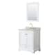 Option White, Gold Trim, White Carrara Marble Top