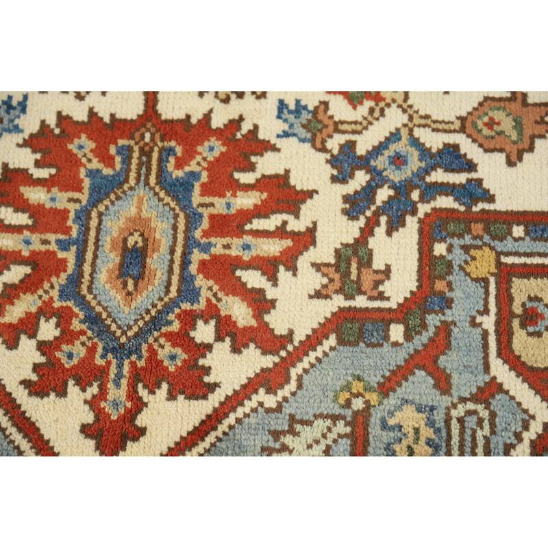 Medallion Heriz Serapi Indian Area Rug Handmade Wool Carpet - 5'9" x 8'9"