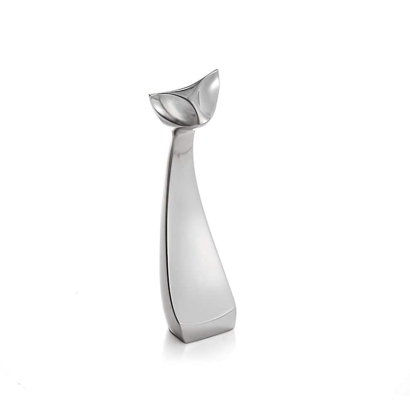Nambe Cat Figurine Small - 9" H - 9" H - Silver