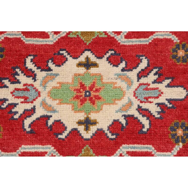 Traditional Red Kazak Accent Rug Hand-Knotted Oriental Wool Carpet - 2'9" x 4'2"