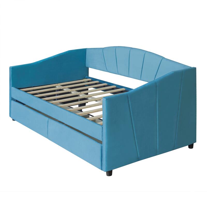 Elegant Twin Daybed with Velvet Upholstery, Drawers for Storage, and Sturdy Frame