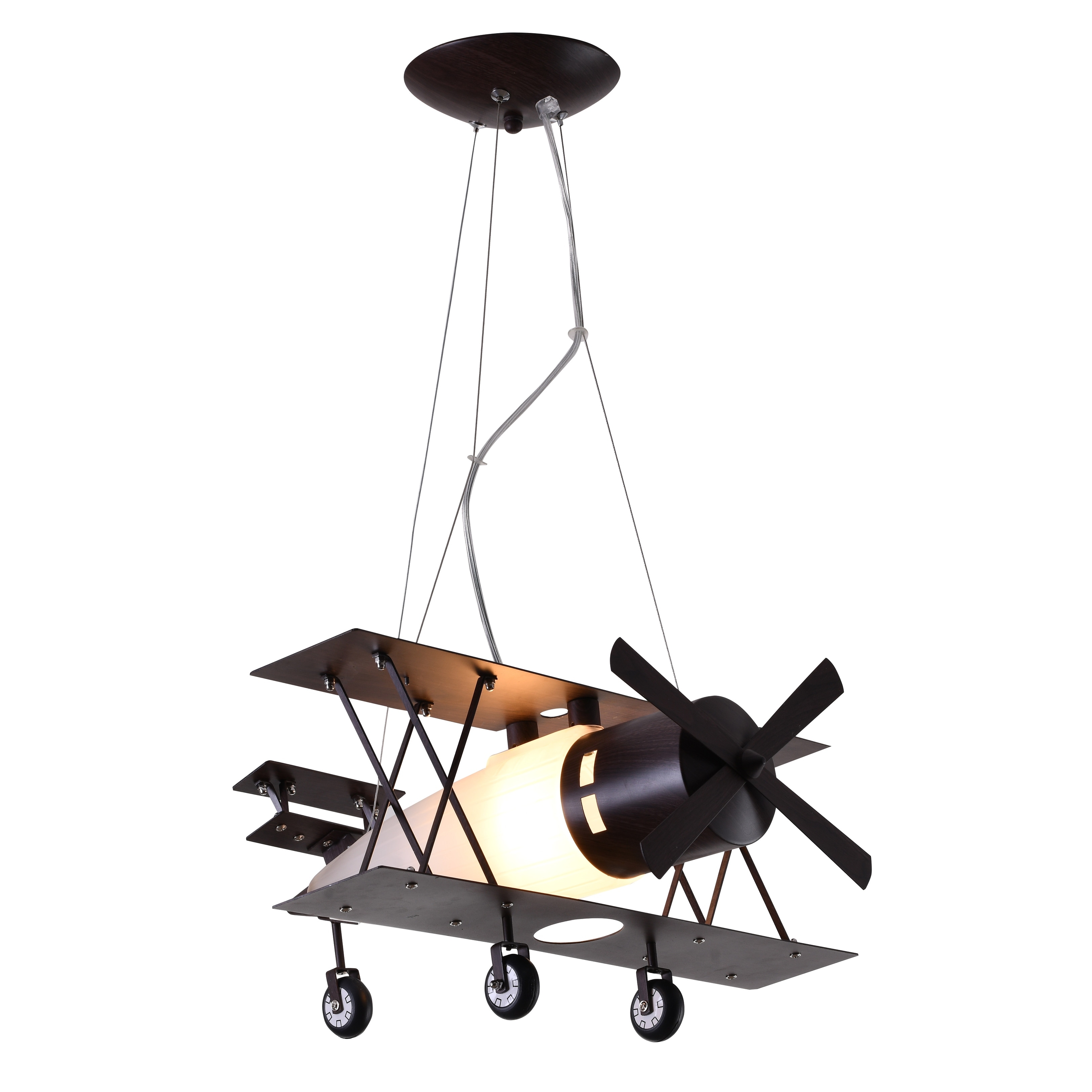 Eclectic 1 Light Brown Airplane Kid's Light