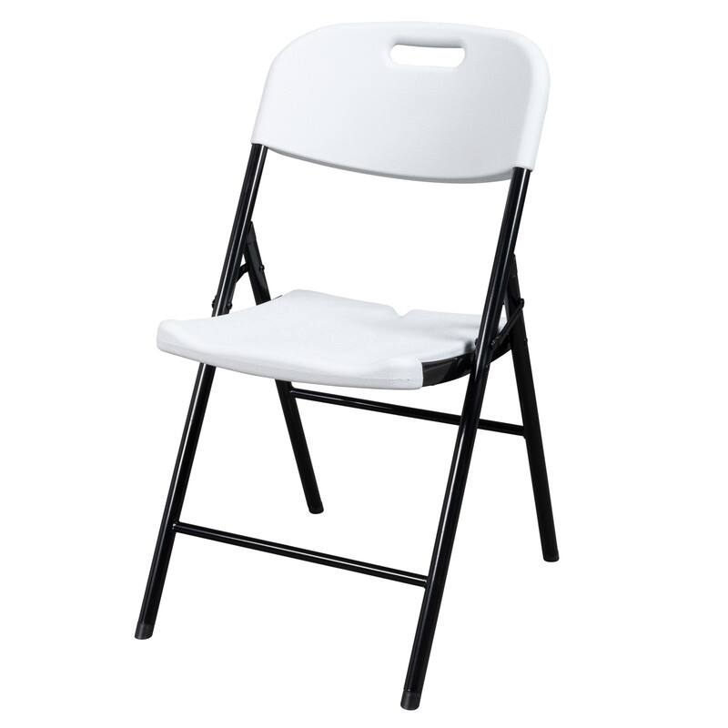Plastic Stackable Folding Chair (Set of 4) - White Seat