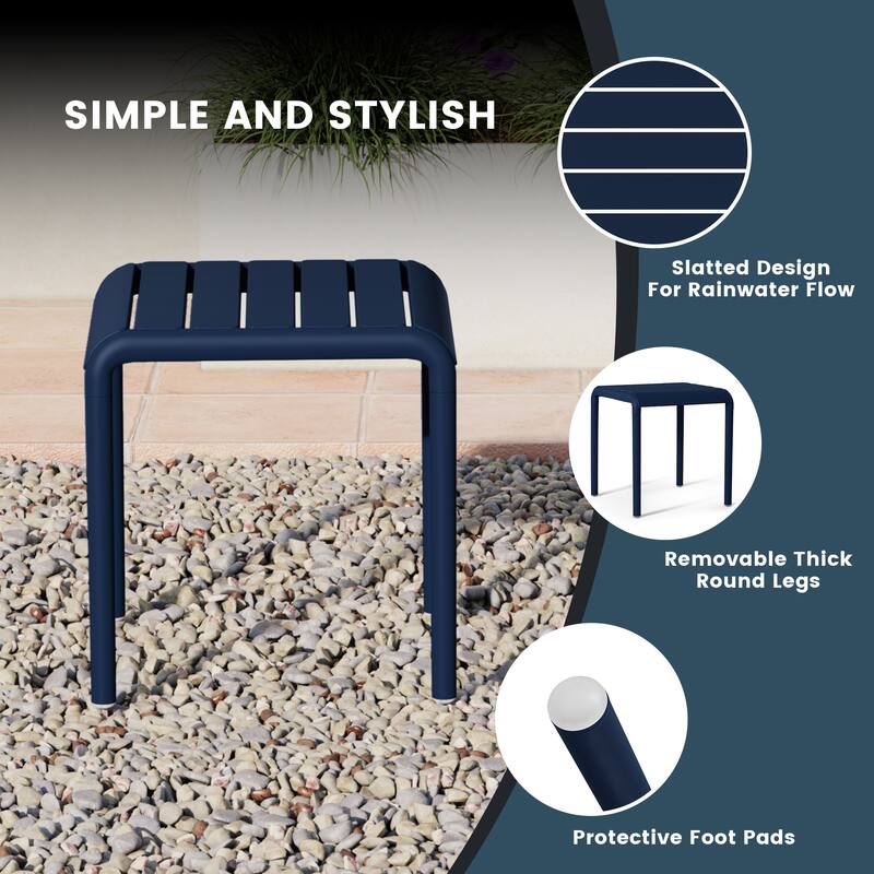 Frond and Form Square Outdoor Side Table (Set of 2)