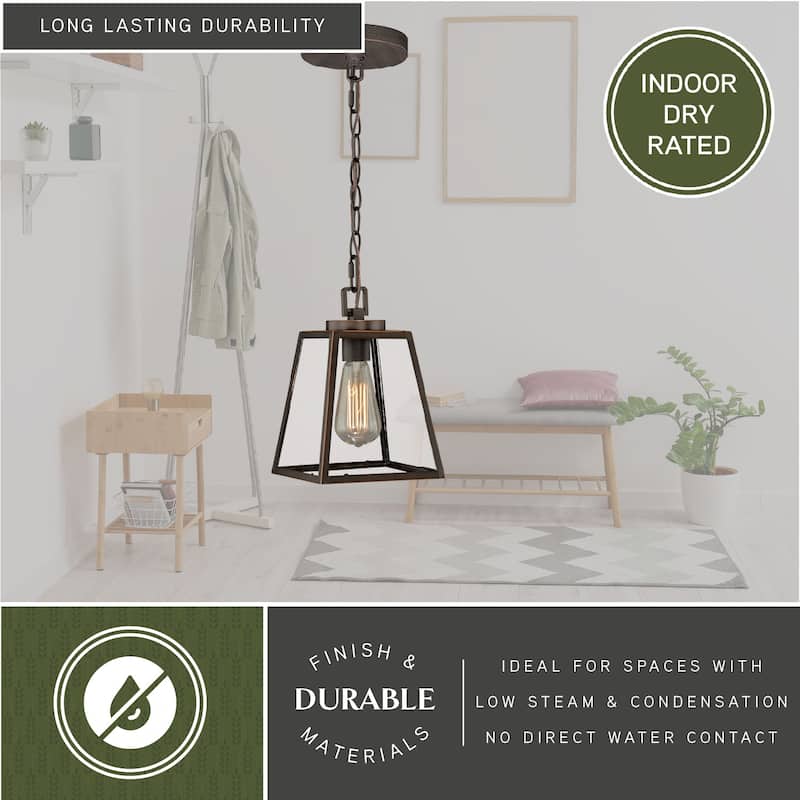 Grant Farmhouse Mini Pendant Ceiling Light Clear Glass