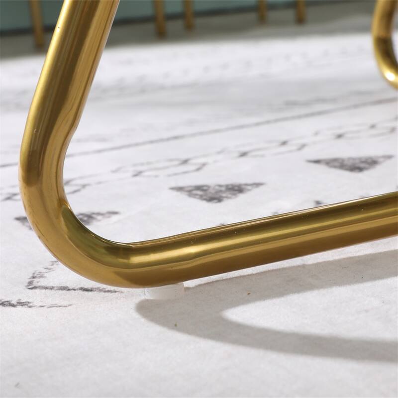 Silky Velvet Upholstered Accent Chair with Gold Tone Finished Base
