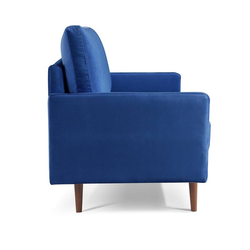 57 Inch Wide Upholstered Loveseat with Square Arms - N/A