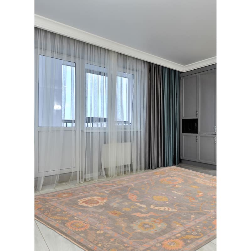 ECARPETGALLERY Hand-knotted Modern Oushak Sage Wool Rug - 9'10 x 13'10