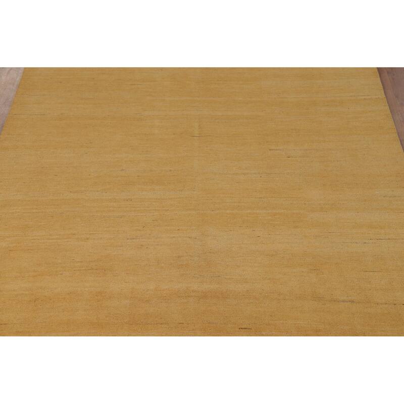Yellow Gabbeh Modern Area Rug Handmade Wool Carpet - 6'7"x 9'2"