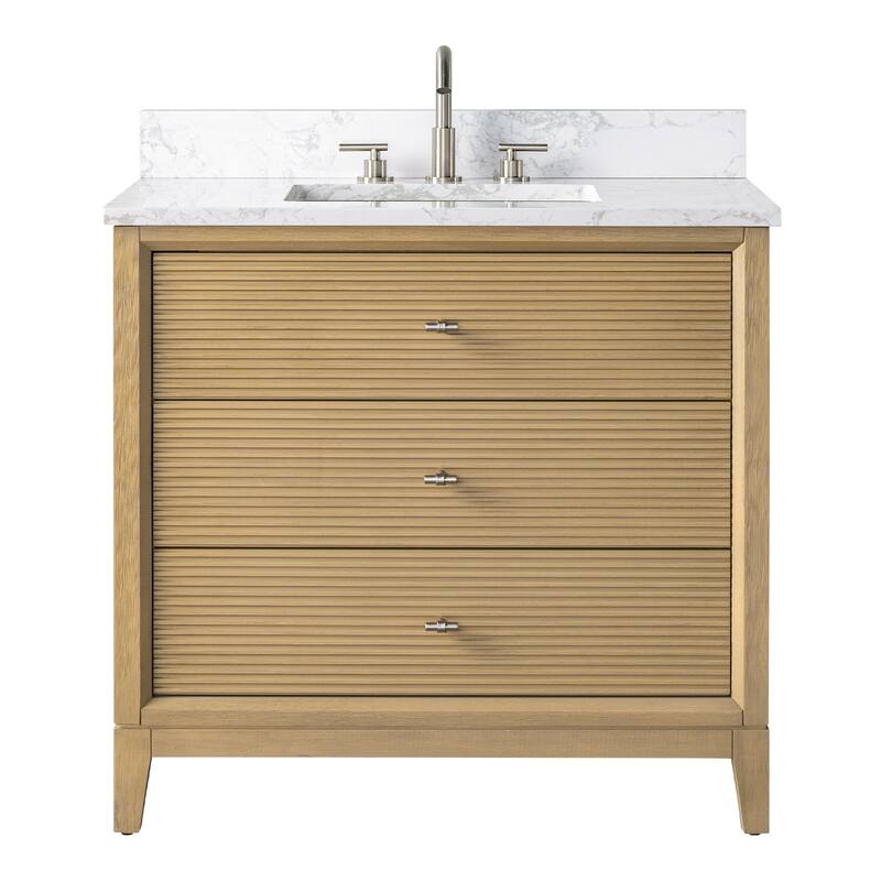 Vanity Art 36" Freestanding Bathroom Vanity with Engineered Marble Top and Sink