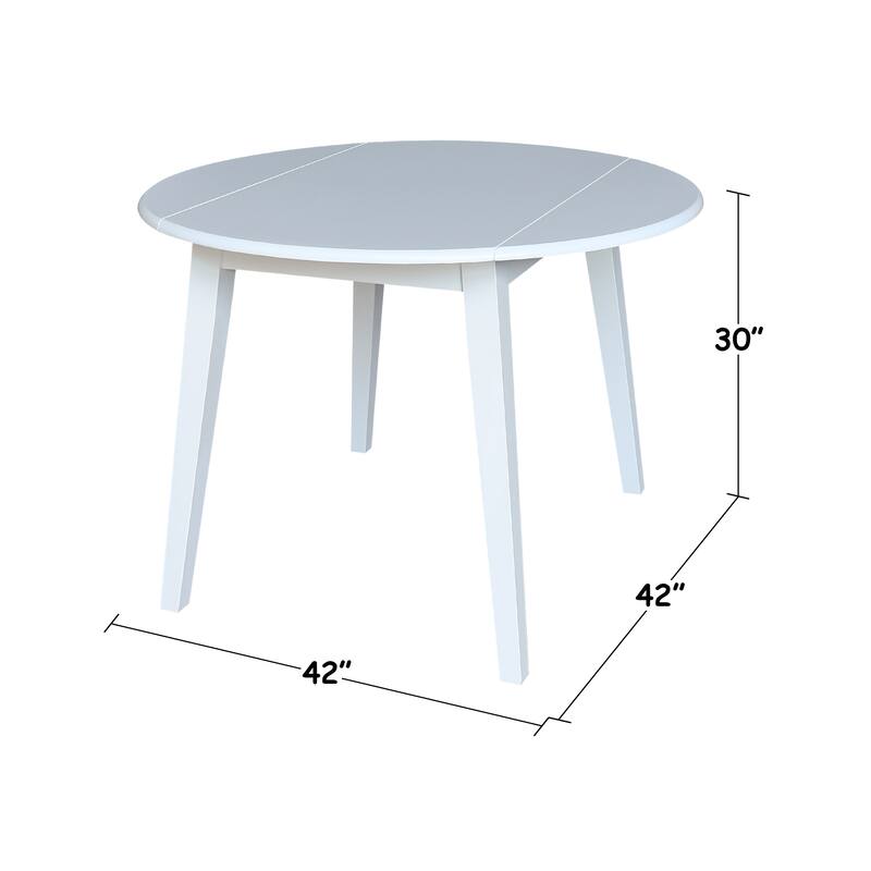 42 in. Solid Wood Round Dual Drop Leaf Table
