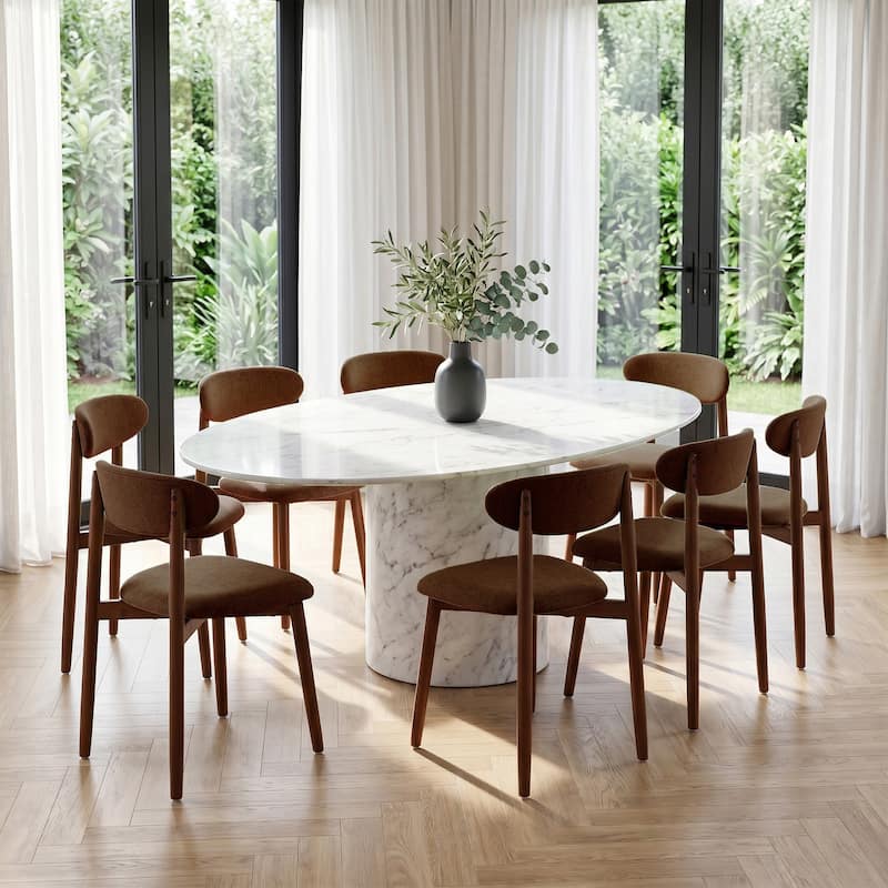 Modern Upholstered Linen Kitchen Dining Chair