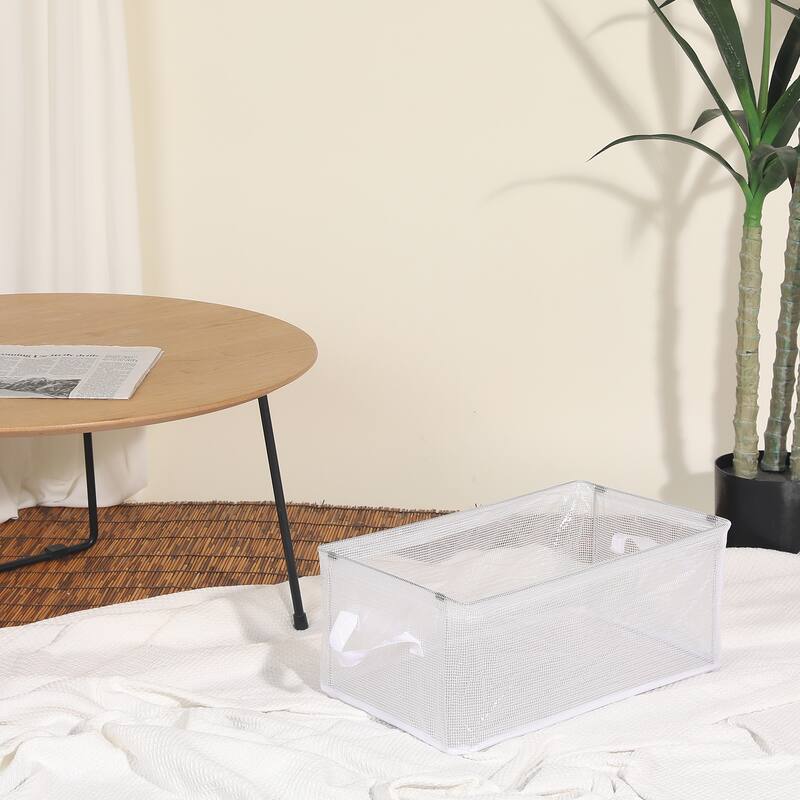 Storage Cube, PVC Storage Bin with Handles for Shelves Closet, 1 Pack Collapsible Storage Basket for Organizing Clothes Books