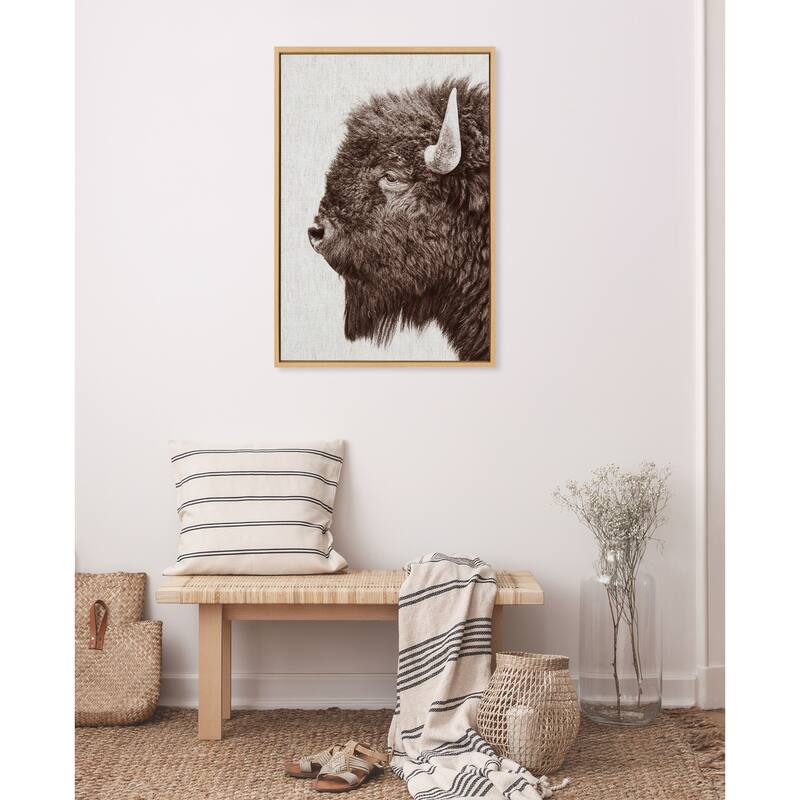 Kate and Laurel Sylvie Bison Profile Woven Linen by Amy Peterson