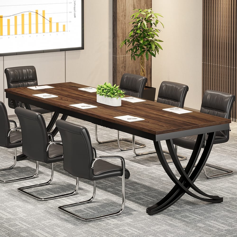 6.5FT Conference Table for 6-8 People , 78 inch Long Rectangular Seminar Table