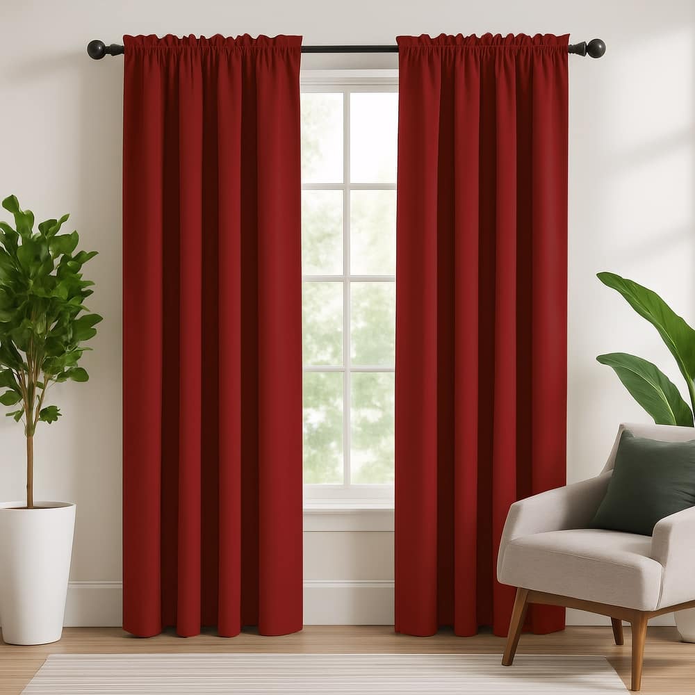 Deconovo 2-Pack Thermal Room Darkening Rod Pocket Curtains