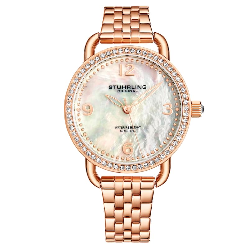 Stuhrling Original Pearl Symphony 3955 Quartz 38mm Watch - Rose Gold
