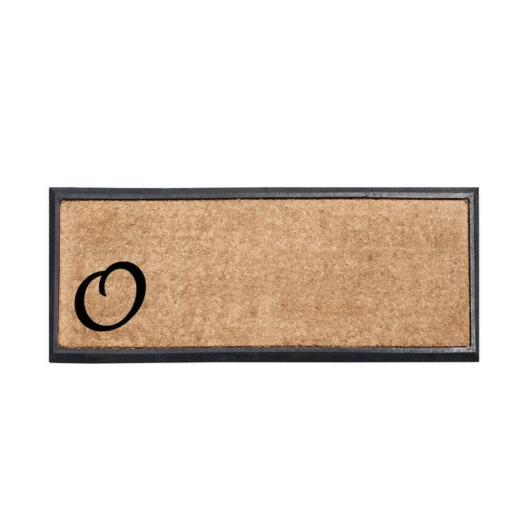 Rubber/Coir Molded Lucida 16-inch x 48-inch Monogrammed Doormat - monogrammed o
