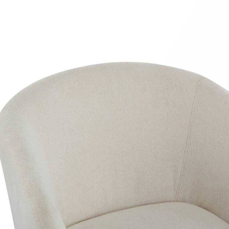 Fabric Round Back Accent Chair With Wood Legs
