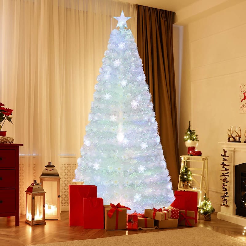 Costway 5/6/7 FT Artificial Xmas Tree with 170/230/270 PET Branch Tips