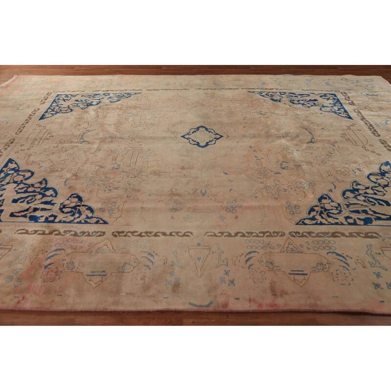 Kashmar Persian Vintage Area Rug Handmade Wool Carpet - 9'9" x 12'6"