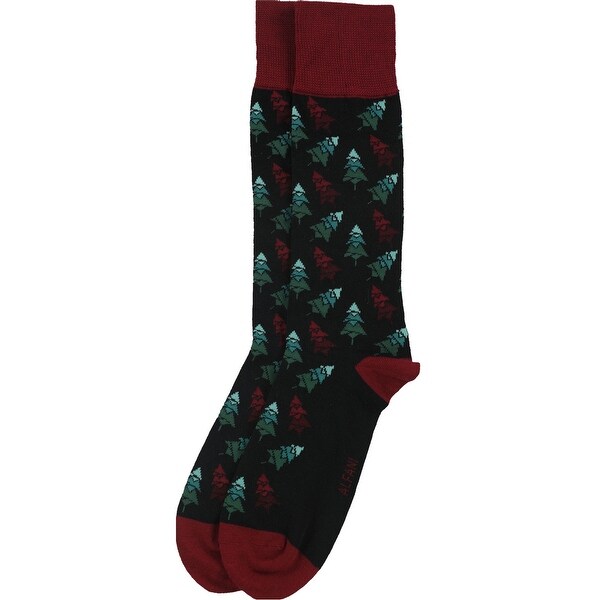 Alfani Mens Holi Trees Dress Socks, Green, 10-13. Opens flyout.