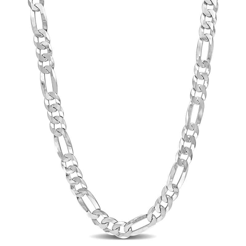 Miadora Sterling Silver Figaro Flat Necklace