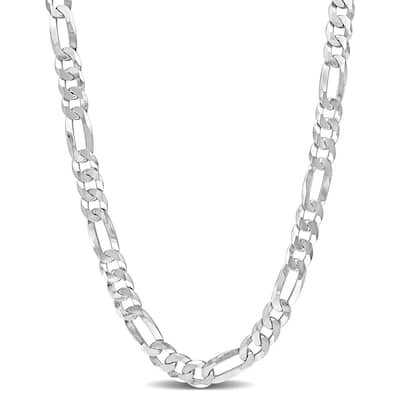 Miadora Sterling Silver Figaro Flat Necklace