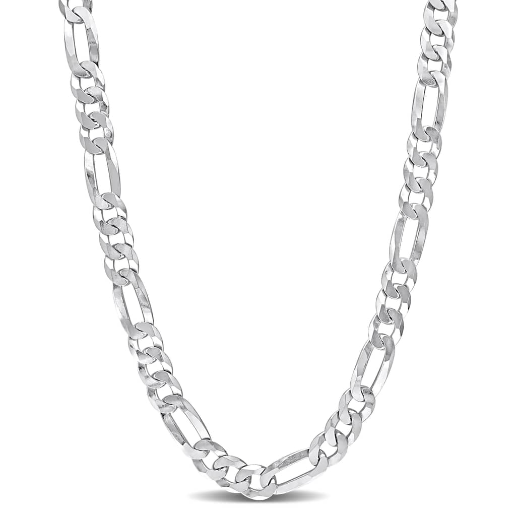 Miadora Sterling Silver Figaro Flat Necklace