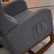 preview thumbnail 57 of 59, High back Upholstered Accent Rocking Chair Nursery Chair With Retractable Footrest