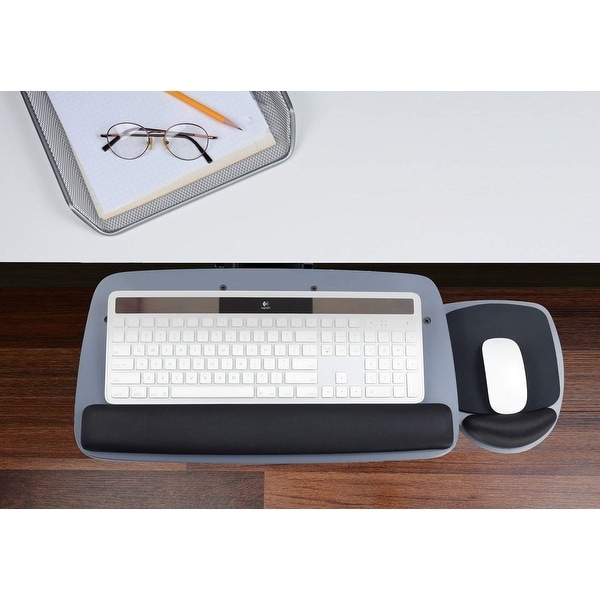 Under Desk Keyboard Tray And Mouse Platform 17 Inch Space Saving