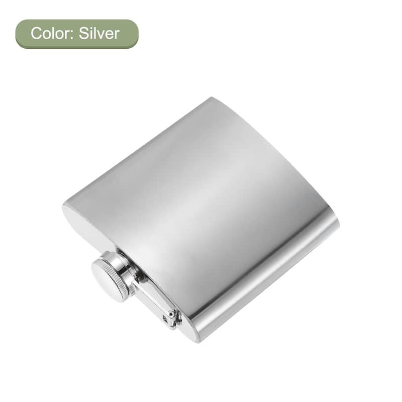 5oz 140ml Stainless Steel Hip Flask for Camping Hiking Outdoor Activity, Silver