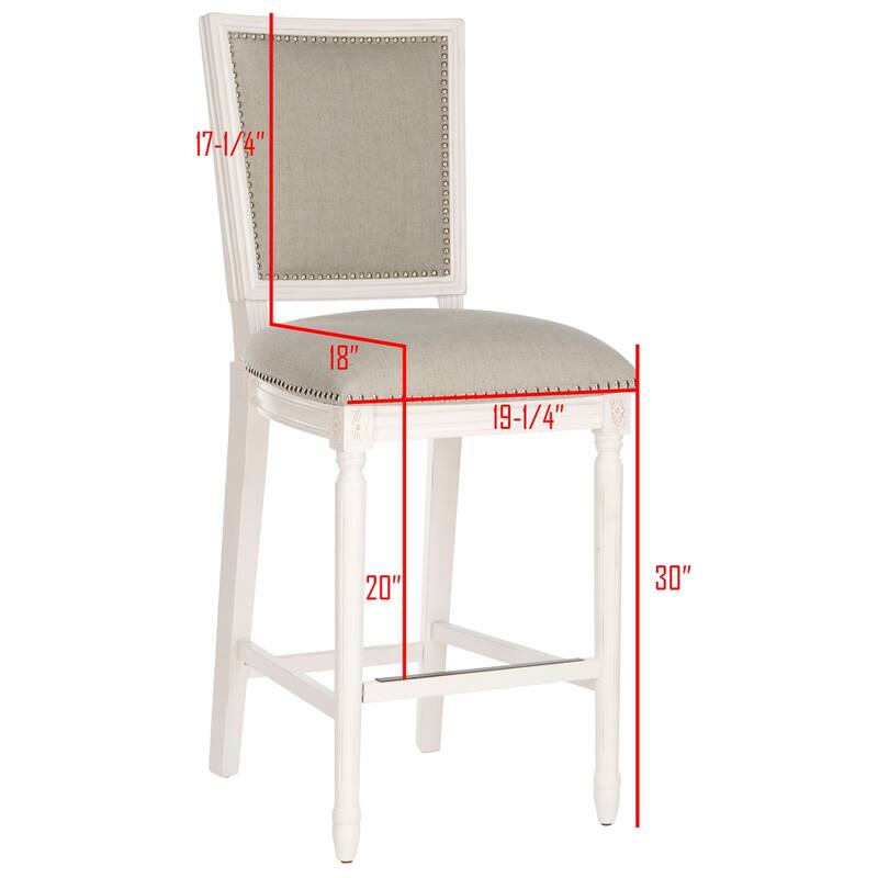 SAFAVIEH Rusmira-30 Inch Rectangular Bar Stool (Set of 2) - 23.5" x 19.3" x 47.3" - 19Wx24Dx47H
