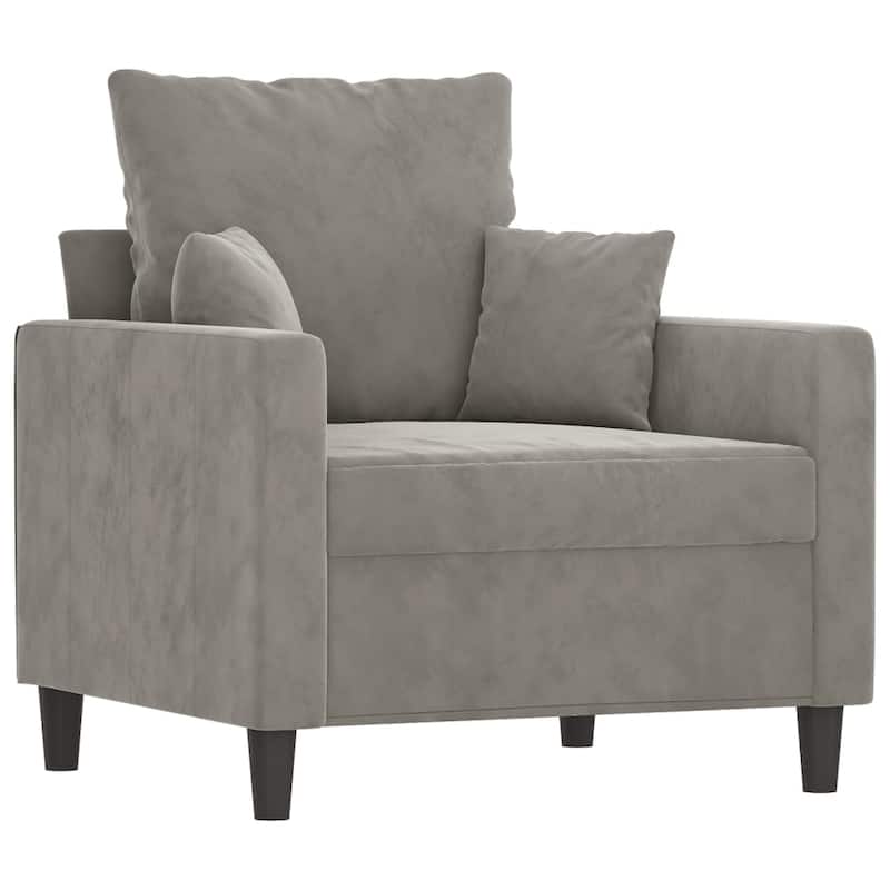 vidaXL Sofa Chair Light Gray 23.6" Velvet - 30.7" x 30.3" x 31.5"