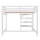 preview thumbnail 15 of 16, Full Size Loft Bed with Built-in Storage Staircase, Side Clothes Hangers and Safety Rail, Solid Wood Slats Support