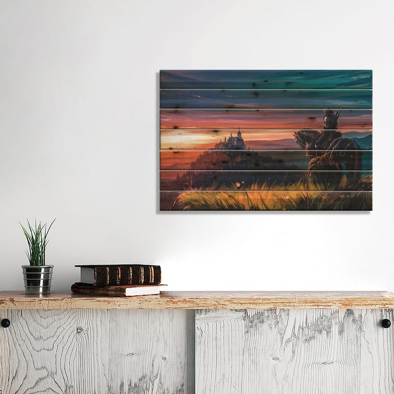 Beyond Hill And Dale Print On Wood by Alena Aenami - Multi-Color